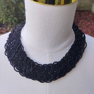 The Limited Intricate Black Beaded Necklace